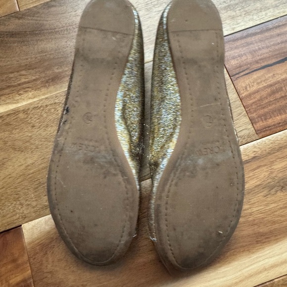J. Crew Made in Italy Silver and Gold Jacquard Ballet Flats - Picture 5 of 5